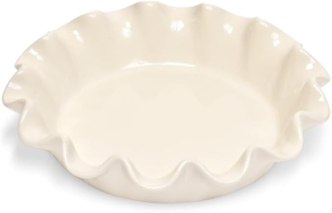 Emile Henry Made In France Ruffled 10.5" X 2.5" / 1.25qt pie dish, Clay | Amazon (US)