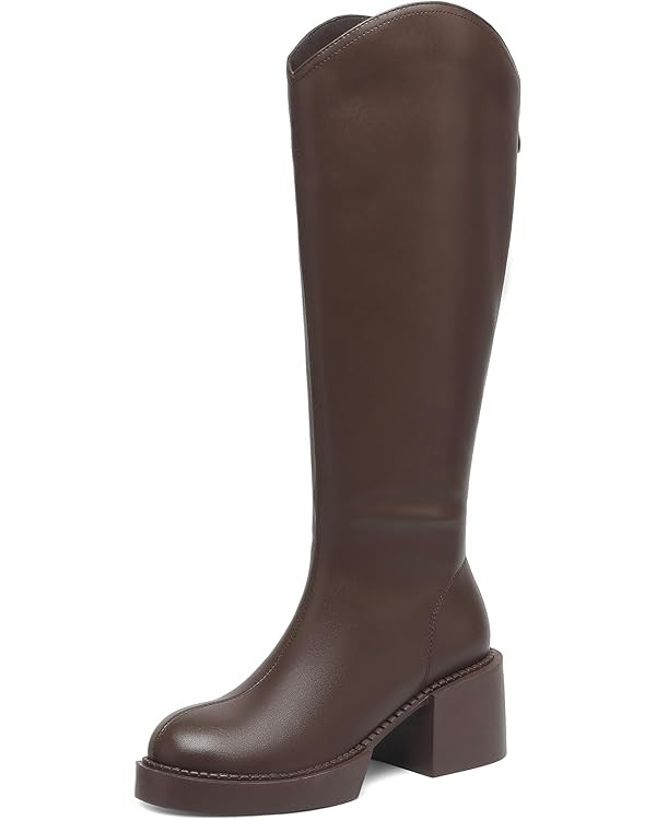 Knee High Boots for Women | Comfort Platform | Chunky Block Heeled | Riding | Tall | Long | Side ... | Amazon (US)