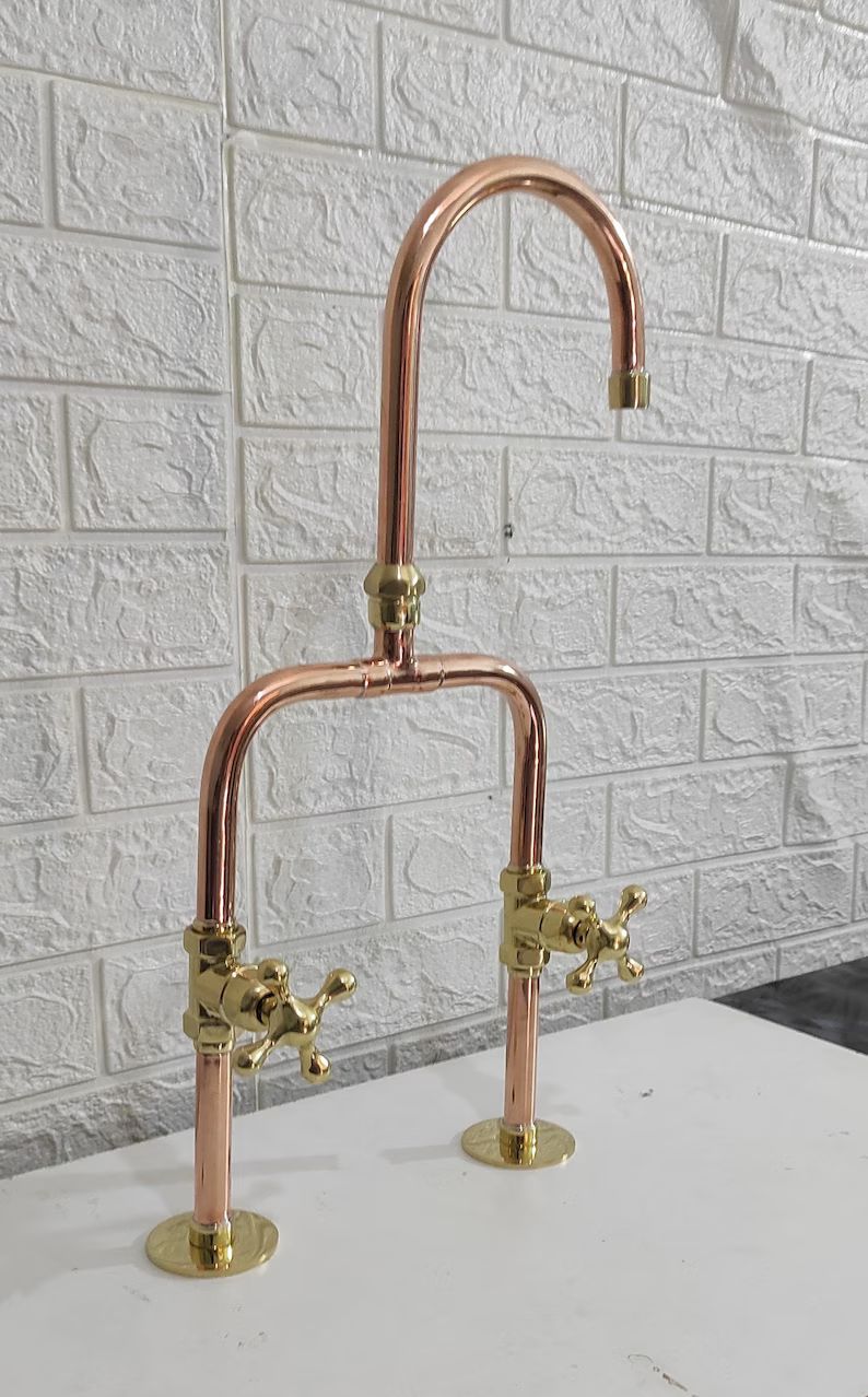 Mixed Brass and Copper Rustic Faucet  - Kitchen Faucets | Etsy (US)