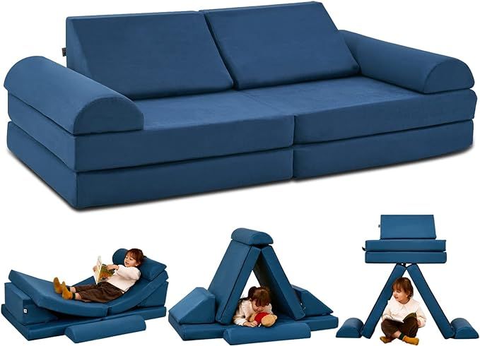 jela Kids Couch Large, Floor Sofa Modular Funiture for Kids Adults, Playhouse Play Set for Toddle... | Amazon (US)