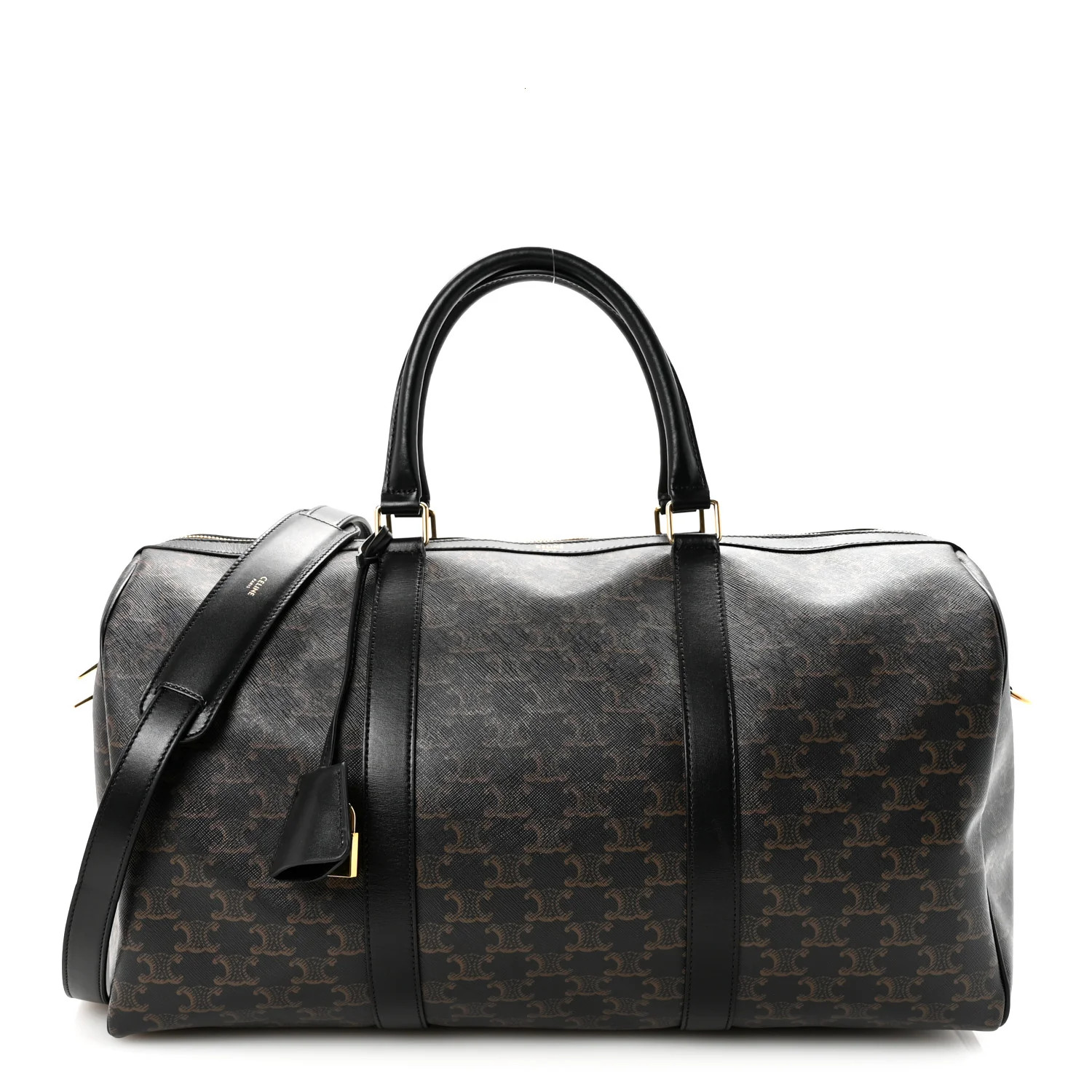 Triomphe Canvas Medium Voyage Duffle Black | FASHIONPHILE (US)