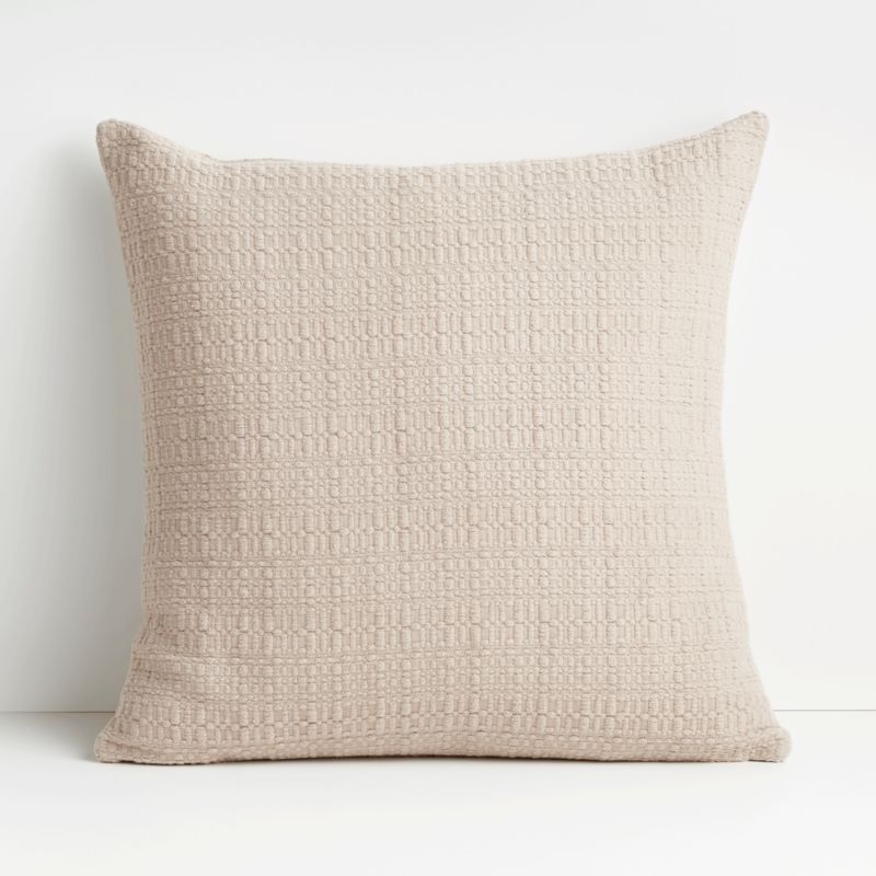 Bari 20" Taupe Knitted Pillow with Down-Alternative Insert + Reviews | Crate & Barrel | Crate & Barrel