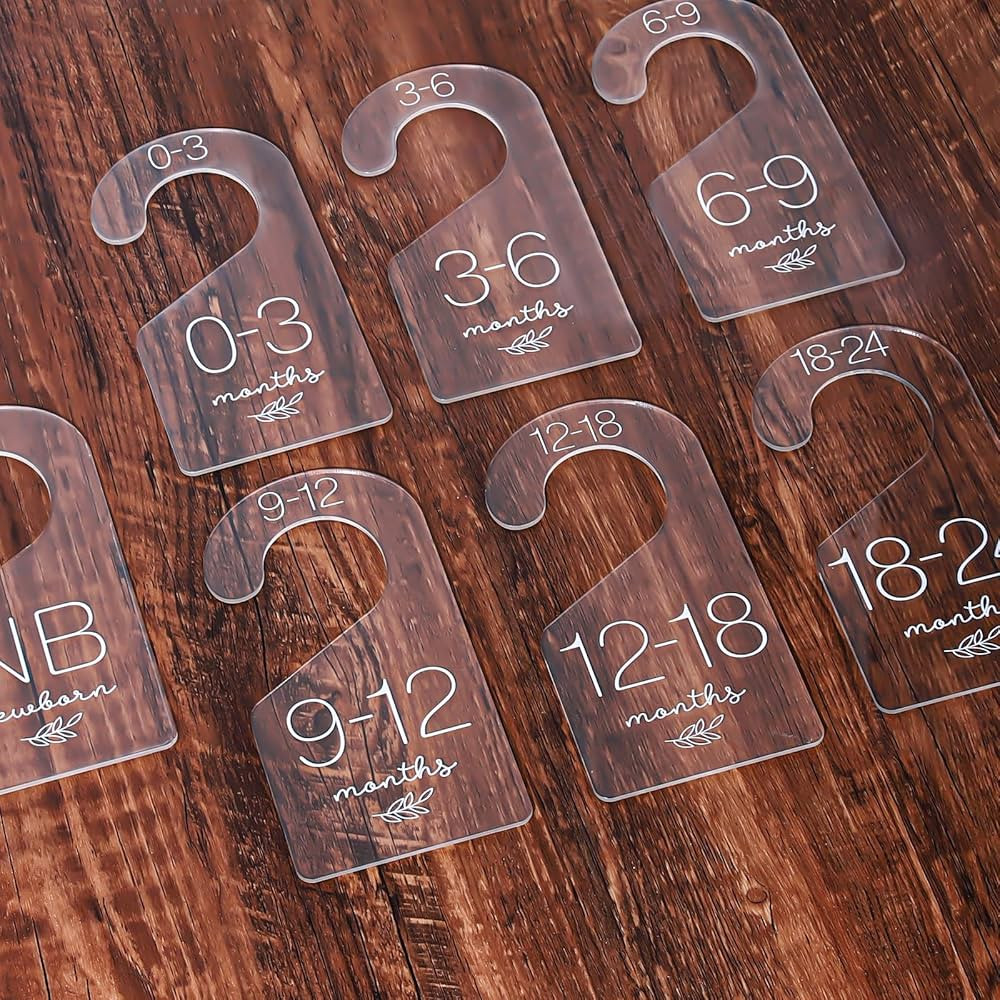 Whaline 7Pcs Baby Closet Size Dividers Clear Acrylic Infant Clothes Hanger Separators Newborn to ... | Amazon (US)