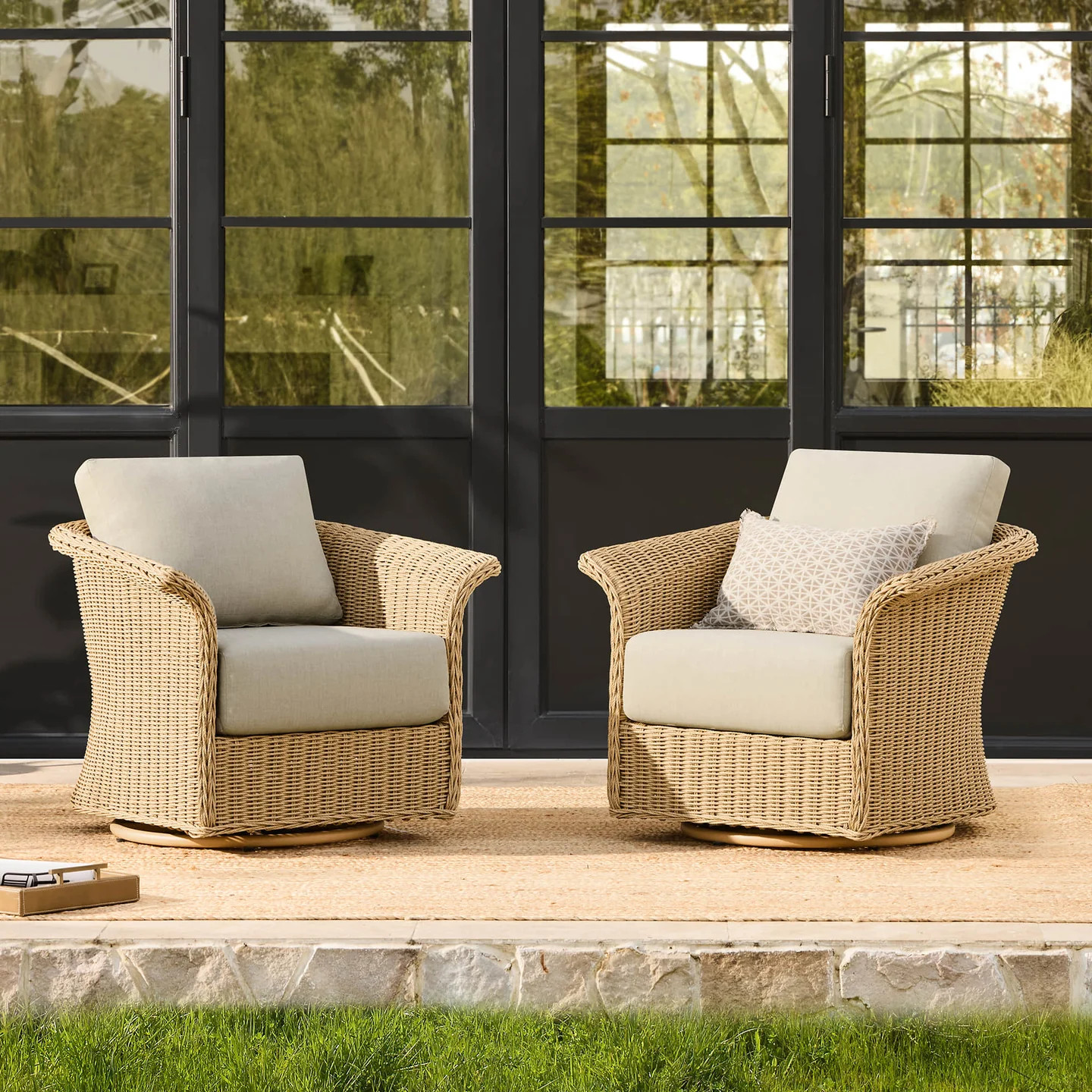Haven Woven Swivel Chairs | Natural Outdoor Seating | Chita