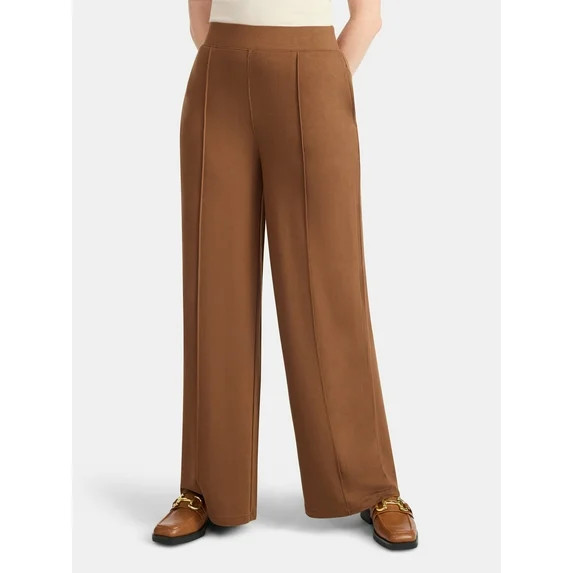 Time and Tru Women's Knit Wide Leg Pants, Sizes XS-XXXL | Walmart (US)