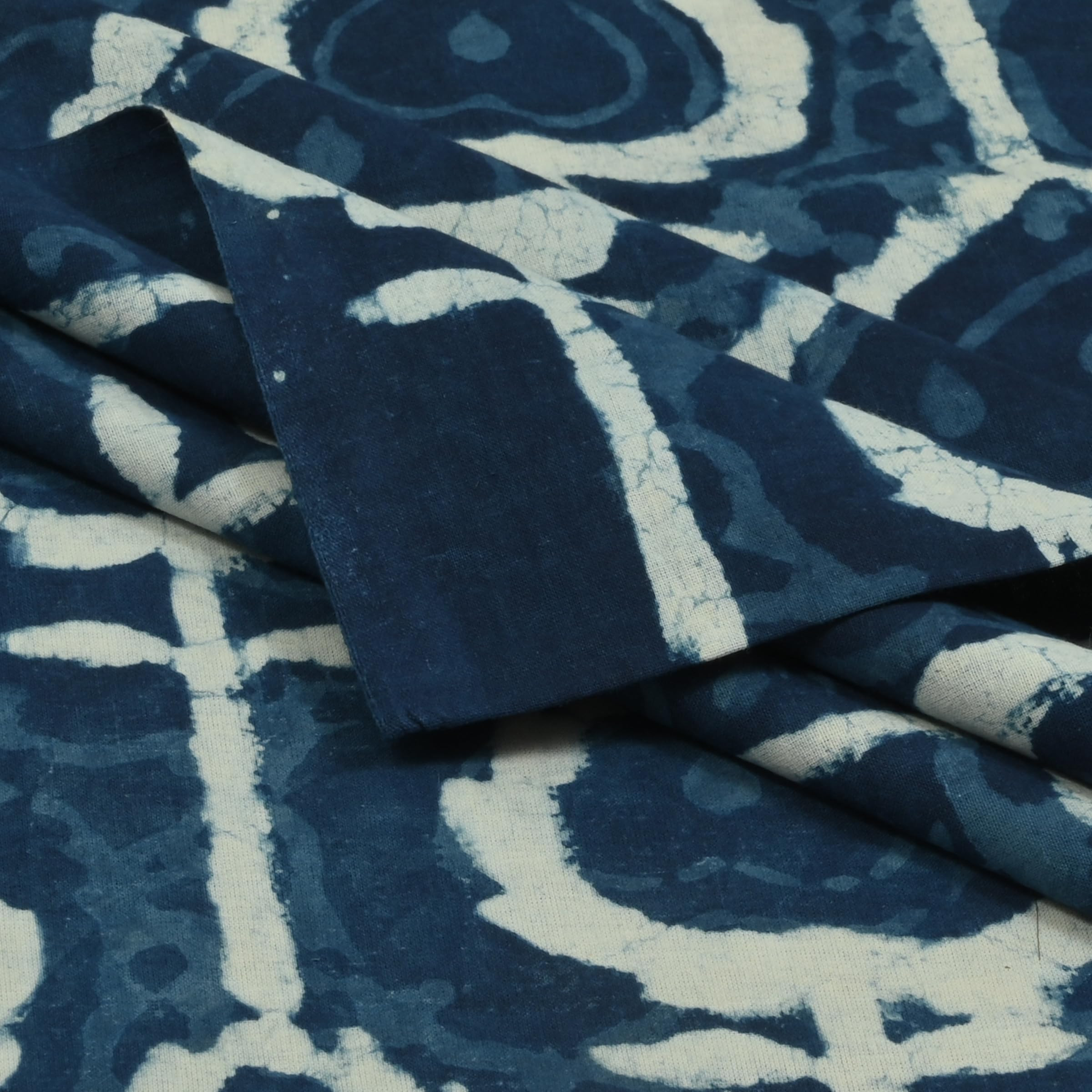 Panihari Collection Indian Hand Block Leaf Print Hand Dyed Indigo Precut Cotton Fabric by The Yar... | Amazon (US)