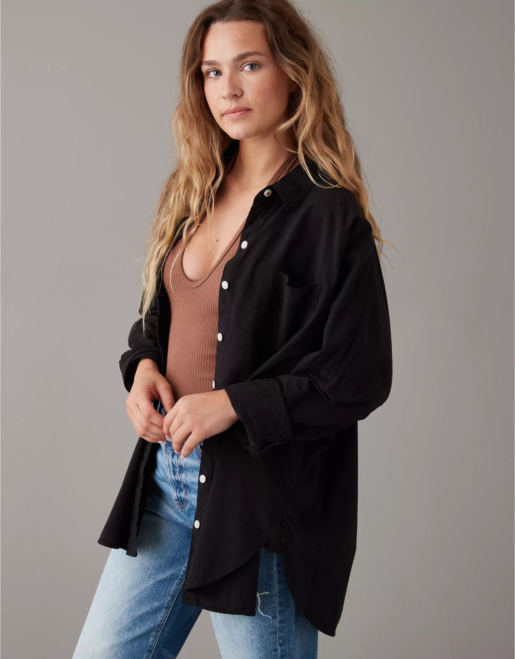 AE Go Big Oversized Shirt | American Eagle Outfitters (US & CA)