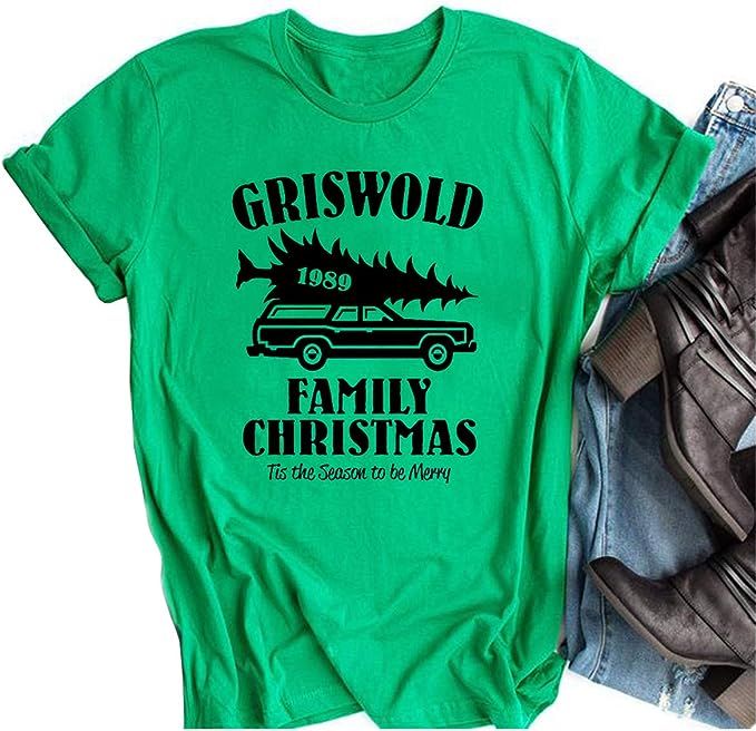 Griswold Family Christmas Vacation Shirt Women Funny Xmas Baseball Tee Festival Shirt | Amazon (US)