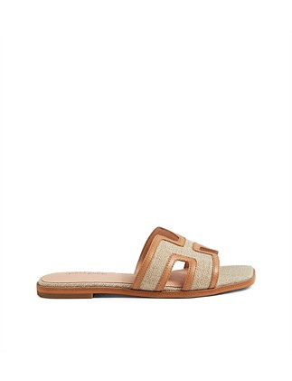 Diana Ferrari Steevi Natural Dark Tan Woven Leather Sandals | David Jones | David Jones (Australia & New Zealand)