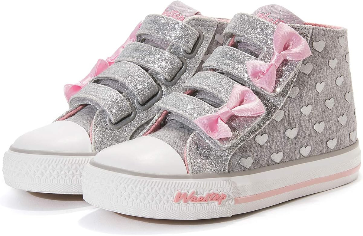 Weestep Girls Toddler/Little Kid Glitter Unicorn Bow Sneaker Shoe | Amazon (US)