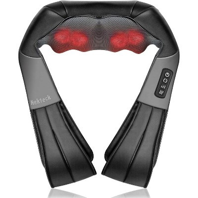 Nekteck Shiatsu Neck & Back Massager - Heat, Deep Kneading - Home, Office, Car -Black | Target