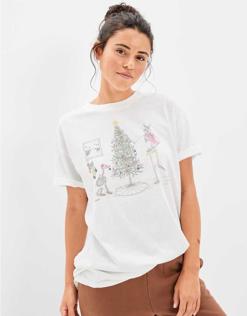 AE Holiday Skeleton Graphic Tee | American Eagle Outfitters (US & CA)