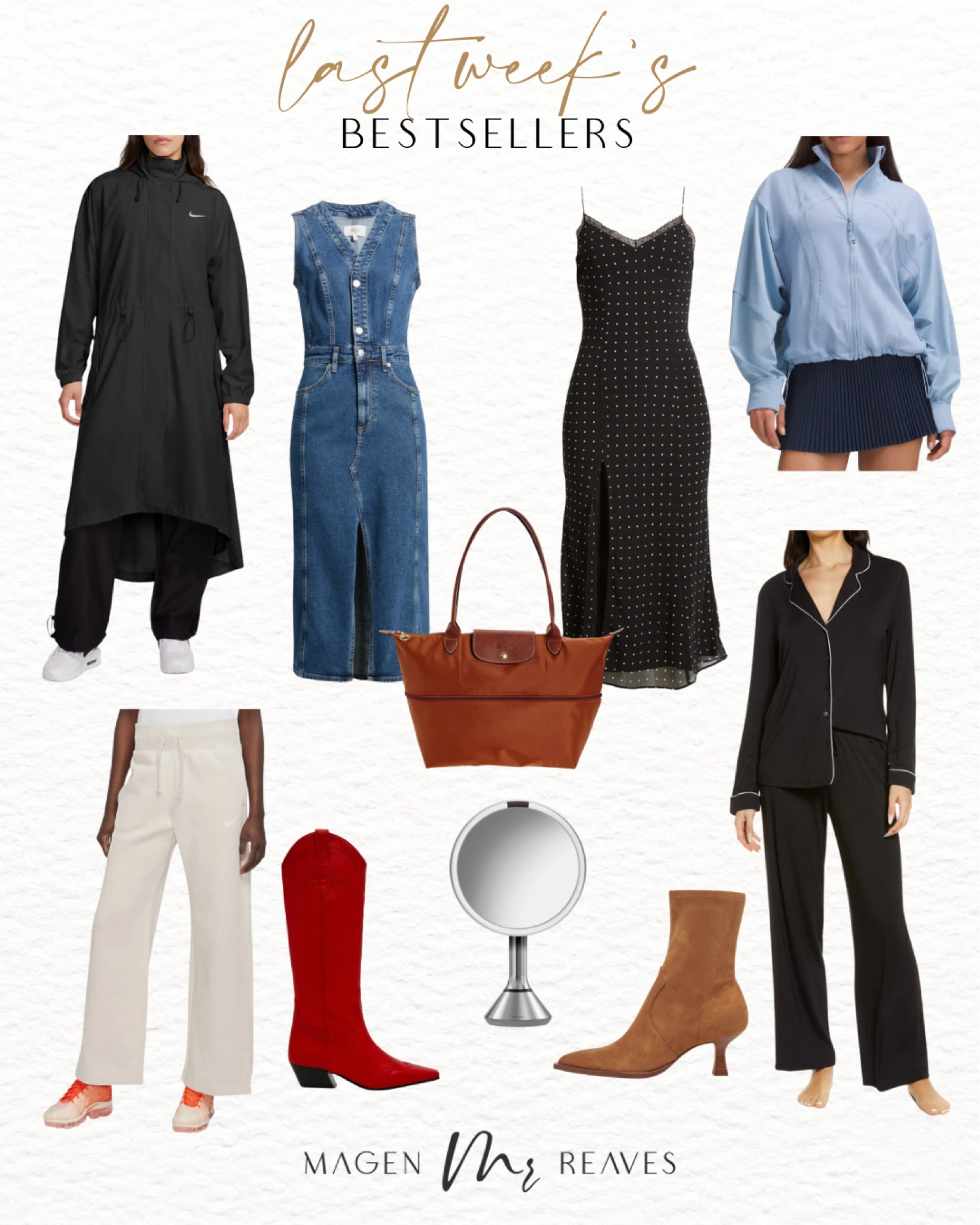 Last week best sellers – activewear – denim dress – jacket – pajamas – mirror 

#LTKSeasonal #LTKxNSale #LTKStyleTip