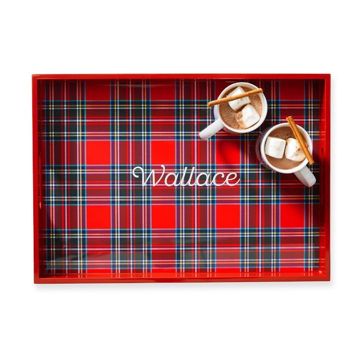 Plaid Printed Lacquer Tray | Mark and Graham