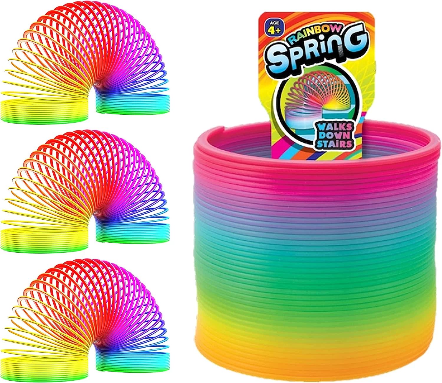 JA-RU Big Magic Rainbow Color Spring Pack (3 Units) Original Plastic Coil Fidget Toy | Colorful N... | Walmart (US)