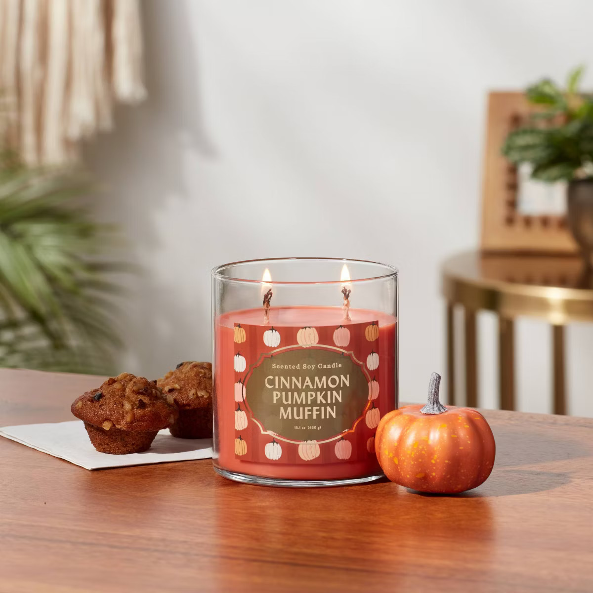 Lidded Glass Jar Cinnamon Pumpkin Muffin Candle - Opalhouse™ | Target