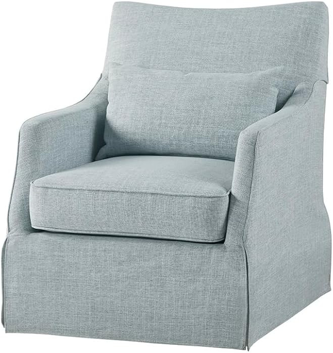 Martha Stewart London Swivel Chair - Solid Wood & Plywood, Skirted Metal Base Accent Armchair, Lu... | Amazon (US)