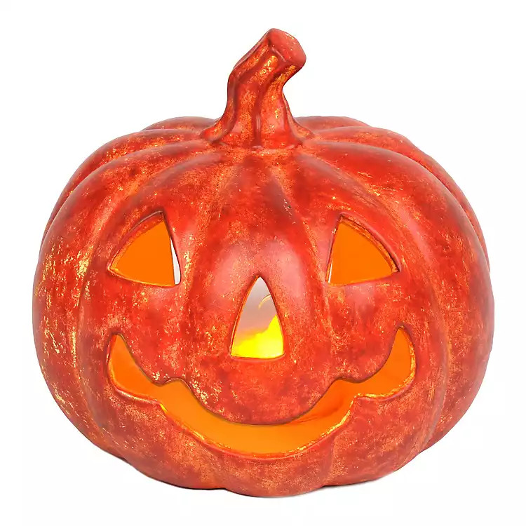 Terra Cotta LED Jack-O-Lantern | Kirkland's Home