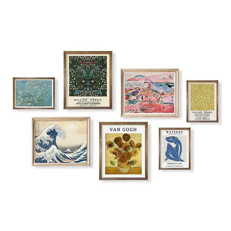 Eclectic Decor Wall Art Prints - Morris Van Gogh Matisse Painting - Maximalist Room Decor - Japan... | Amazon (US)