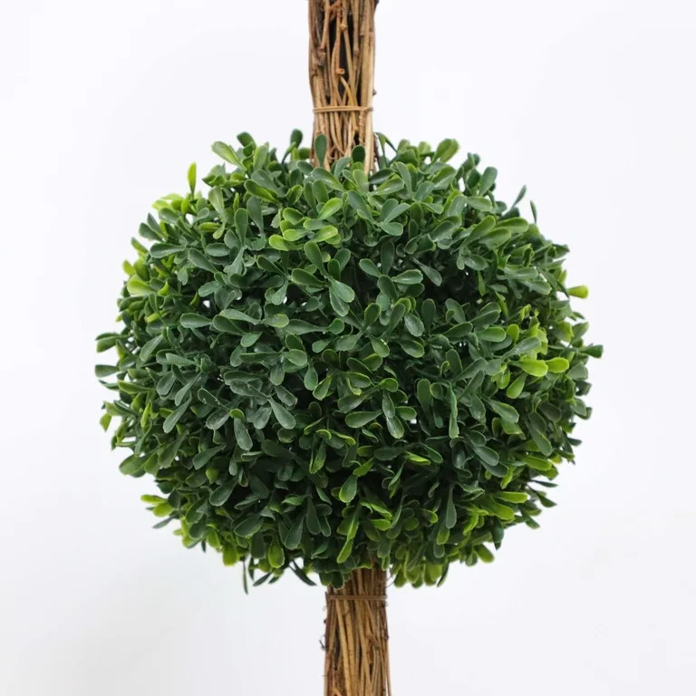My Texas House Boxwood Artificial 3' Topiary with Blue Floral Pot | Walmart (US)
