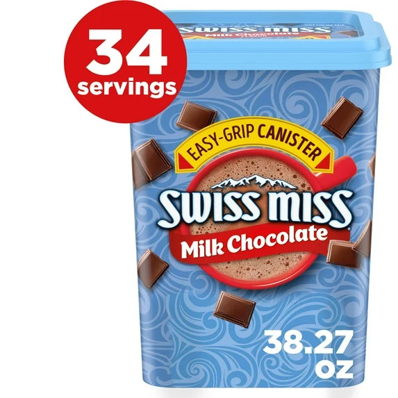 Swiss Miss Milk Chocolate Flavored Hot Cocoa Mix, 38.27 oz. Canister | Walmart (US)