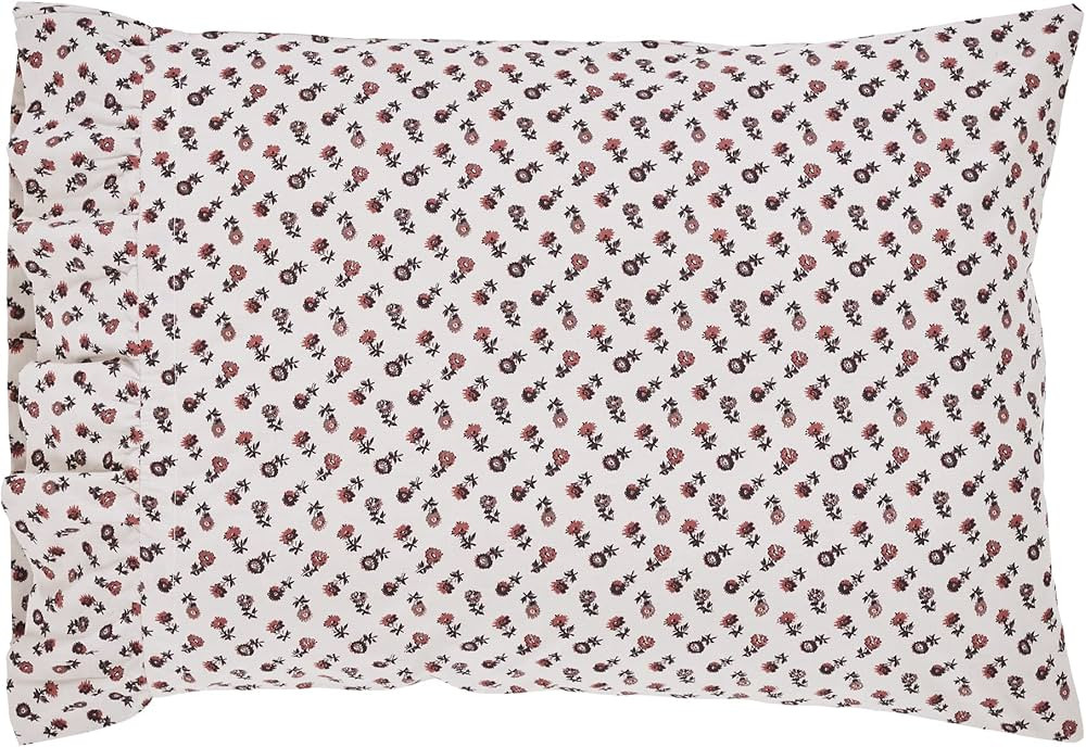 VHC Brands, Florette - Cottage Farmhouse Bedding, Ruffled Floral Print Standard Pillowcase Set of... | Amazon (US)