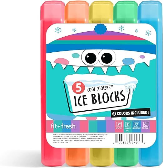 Cool Coolers by Fit + Fresh, Days of the Week Ice Blocks, Colorful & Compact Ice Packs, Perfect f... | Amazon (US)