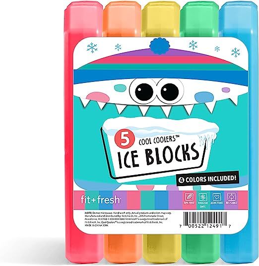 Cool Coolers by Fit + Fresh, Days of the Week Ice Blocks, Colorful & Compact Ice Packs, Perfect f... | Amazon (US)