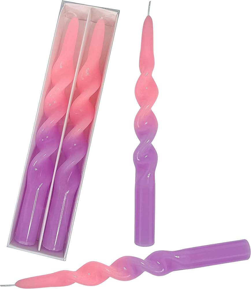 Spiral Taper Candle Twisted Candlesticks - 10 Inches Handmade Dripless Candles Sticks | Amazon (US)