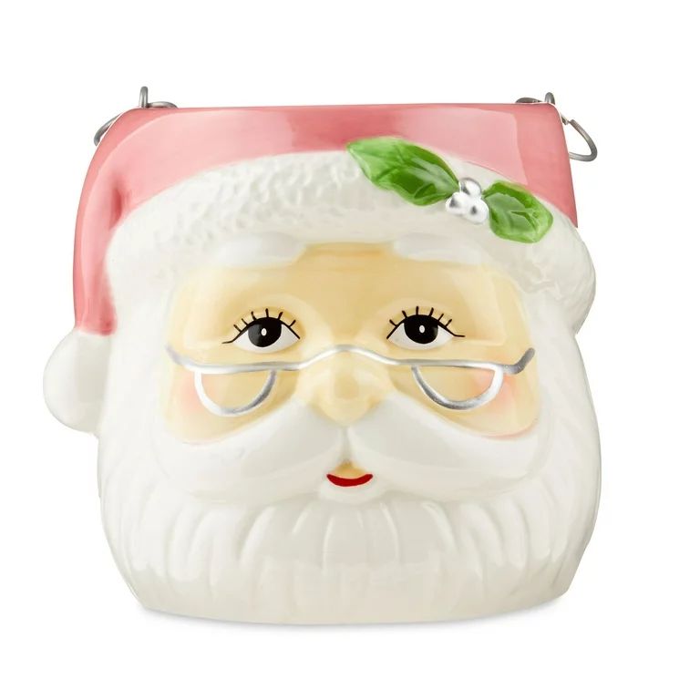 Mr. Christmas 5" Decorative Ceramic Santa Container, Pink | Walmart (US)