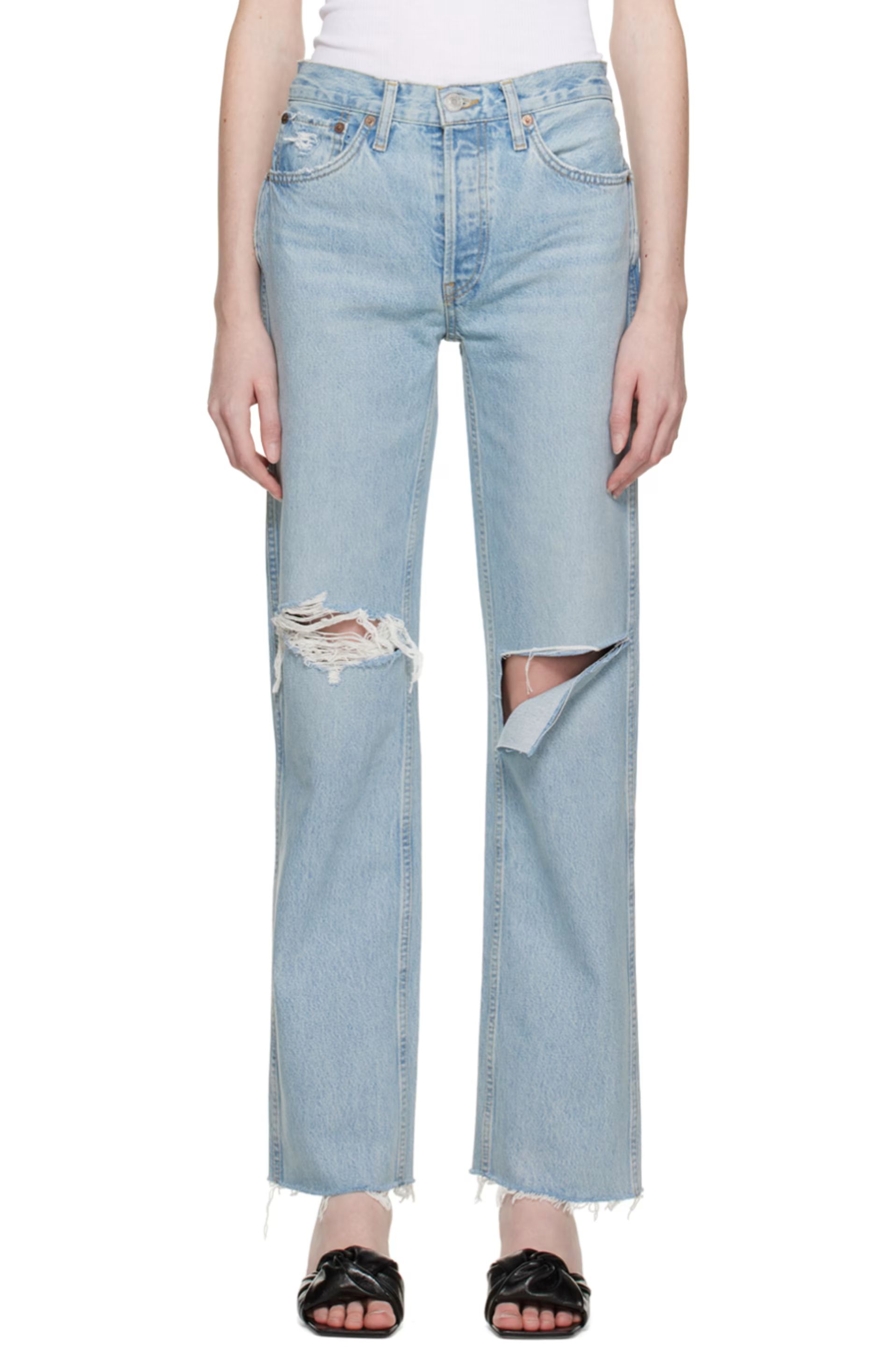 Re/Done - Blue 90s High Rise Loose Jeans | SSENSE