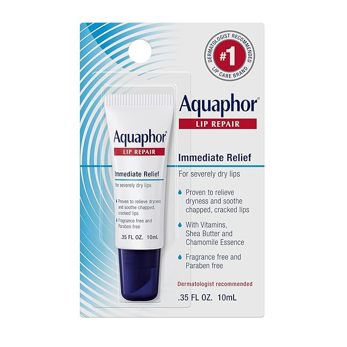 Aquaphor Lip Repair Ointment - Long-lasting Moisture to Soothe Dry Chapped Lips - .35 fl. oz. Tub... | Amazon (US)