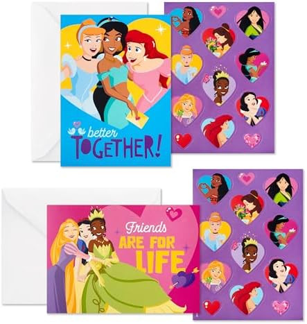 Hallmark Disney Princess Valentine's Day Cards and Stickers for Kids School (24 Classroom Valenti... | Amazon (US)
