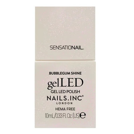 Nails.INC x Sensationail GelLED Gel Nail Polish Bubblegum Shine Pink Shimmer 0.33 fl oz | Walmart (US)