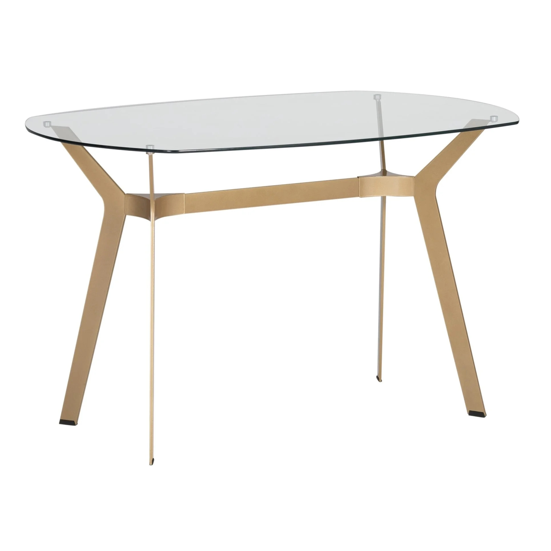Studio Designs Archtech Modern Glass Desk, Clear/Gold Finish | Walmart (US)