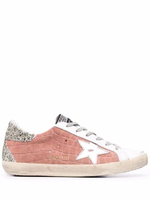 crocodile-effect panelled sneakers | Farfetch (US)