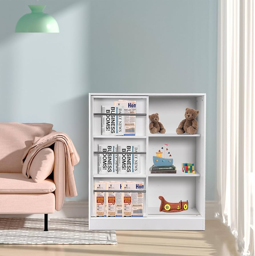 NEOCOZY 6 Cube Kids Bookshelf, 3-Tier Bookcase Storage Cabinet with Sliding Door, Book Shelf for ... | Amazon (US)