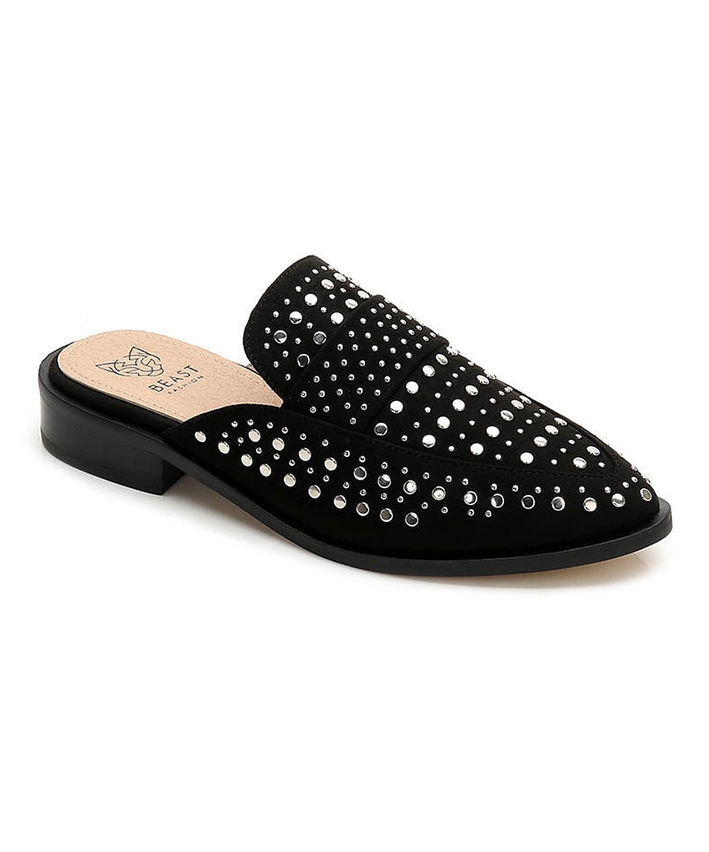 BEAST Women's Mules BLACK - Black Studded Richie Mule - Women | Zulily