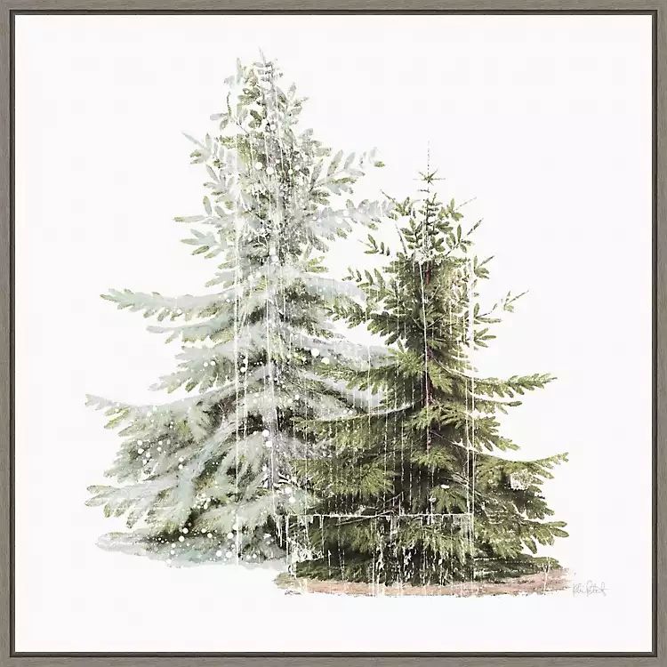 Winter Trees Gray Framed Canvas Art Print | Kirkland's Home