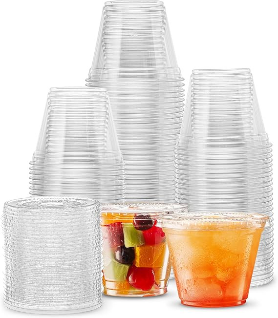 [50 Count] 9 Ounce Crystal Clear PET Cups With Flat Lids Old fashioned Design for Iced Coffee, Co... | Amazon (CA)