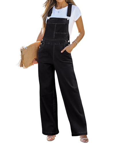 Vetinee Denim Overalls for Women Baggy Overalls for Women Women's Work Overalls Black Overalls Country Concert Outfits for Women Black Denim Jumpsuit Balck Small Fits Size 4 / Size 6 | Amazon (US)