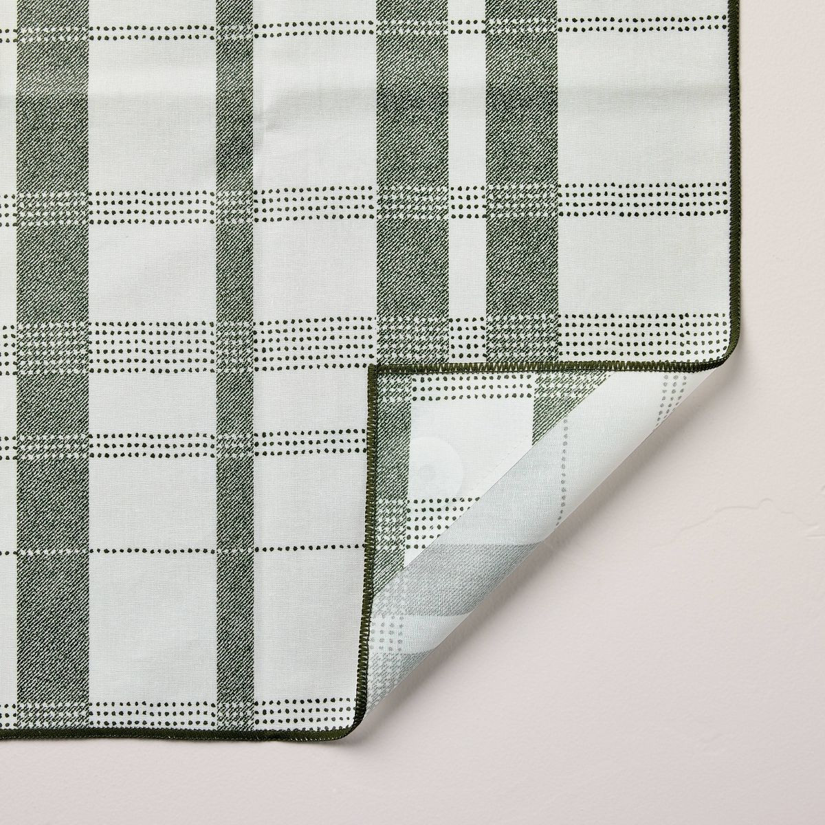 60"x84" Plaid Wipeable Rectangular Tablecloth White/Green - Hearth & Hand™ with Magnolia | Target
