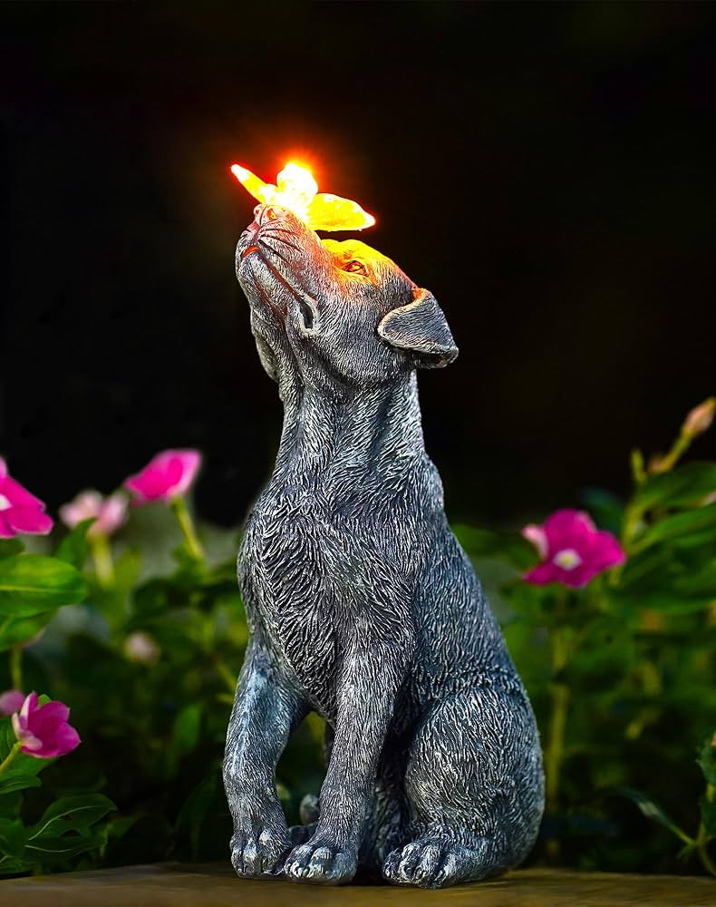 Goodeco Dog Statue with Solar Butterfly - Ideal Gifts for Mom, Dad or Birthdays, Beautifully Craf... | Amazon (US)