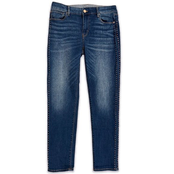 White House Black Market Jeans Sz 6 Mid-Rise Slim Ankle Embellished Studs | Poshmark