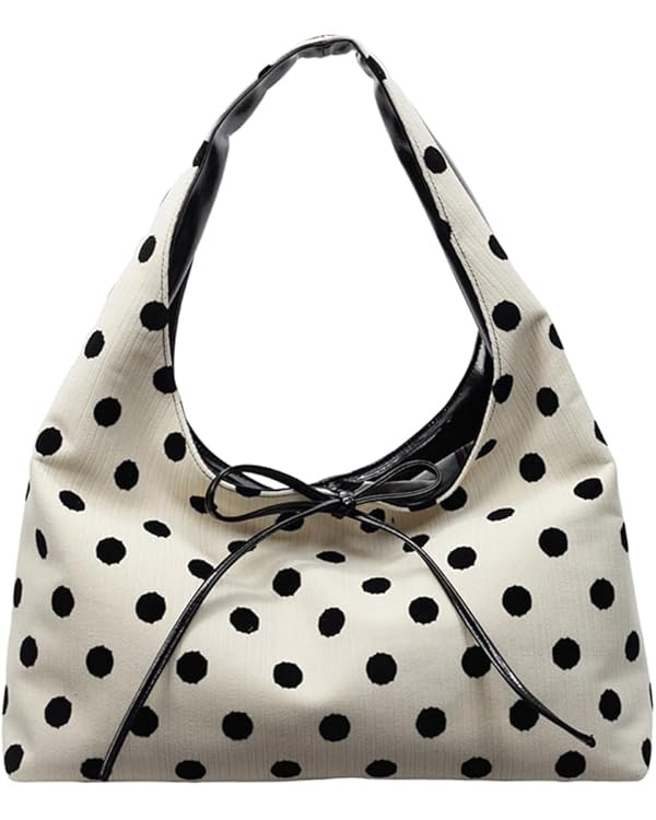 Polka Dot Tote Bag for Women Bow Tie Hobo Bags for Women Slouchy Tote Purse Large Shoulder Handba... | Amazon (US)