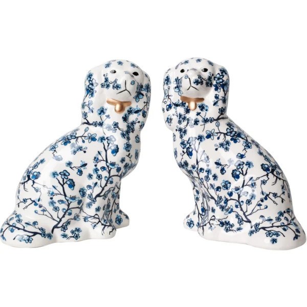 PAIR OF CHERRY BLOSSOM STAFFORDSHIRE DOGS | Wayfair North America