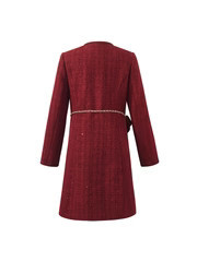 Einreihiger Tweed-Damenmantel mit Hüfttasche | GOELIA