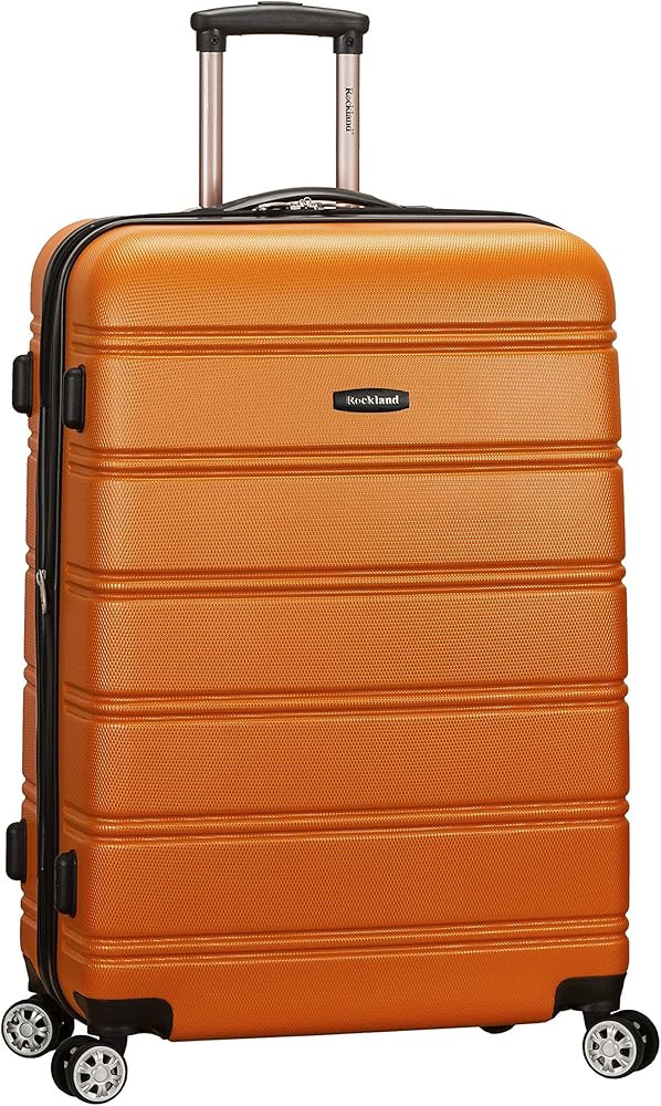 Rockland Melbourne Hardside Expandable Spinner Wheel Luggage, Orange, Checked-Large 28-Inch | Amazon (US)