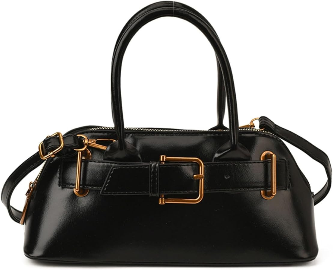 Women Suede Tote Bag Shell Leather Crossbody Shoulder Bag Minimalist Korean Style with Belt Buckl... | Amazon (US)