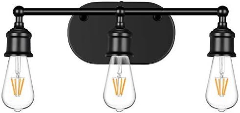3-Light Vanity Light Fixture, Industrial Wall Sconce Lighting Black, Farmhouse Bathroom Vanity Wa... | Amazon (US)